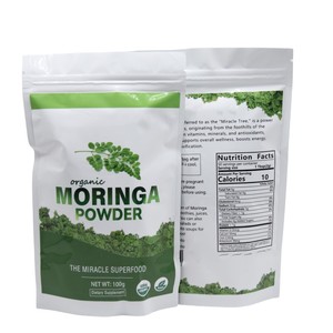 Dapat disesuaikan 50g organik makanan kelas <span class=keywords><strong>Moringa</strong></span> daun bubuk ekstrak Herbal murni Vitamin aktif bahan Label pribadi botol - Product Image 4