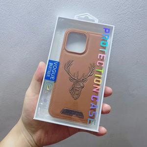 25051 Business <strong>Style</strong> Deer Patterned Embossed Leather Phone case Fall protection Compatible with <strong>Apple</strong> Models of PC - Product Image 2