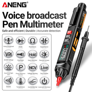 ANENG A3009 6000 Counts Digitale Sensor Pen <span class=keywords><strong>Tester</strong></span> Intelligente Spraakgeleide Multimeter met Contactloze Spanningszoemer - Product Image 2