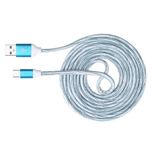 整体销售彩色高端定制印刷pu皮革微型c型usb c电缆，适用于iphone 15的c型手机 - Product Image 1