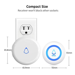 Kerui המוכר הטוב ביותר טיפול אלחוטי pager כפתור פאניקה טבעת דלת פעמון דלת אלחוטי - Product Image 4