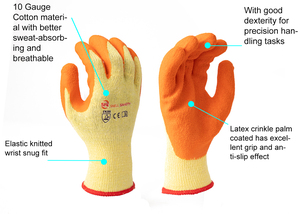 للبيع بالجملة قفازات أمان مخصصة قطنية ومغطاة باللاتكس لحماية الأيدي محبوكة وقفازات أمان منتهية للعمل - Product Image 3