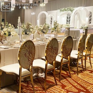 Olaylar için düğün sandalyeleri altın paslanmaz çelik Metal ziyafet sandalyeler istiflenebilir yemek partisi dayanıklı Modern otel sandalye Pu deri - Product Image 2