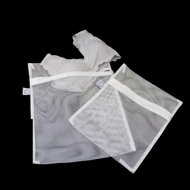 Yeniden kullanılabilir dayanıklı kaba file çamaşır torbası 25*30cm beyaz kaba yıkama torbası