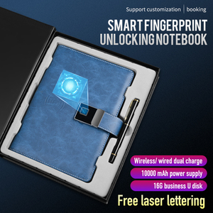 Agenda con bloqueo seguro, cuaderno con pantalla luminosa brillante, logotipo, desbloqueo inteligente de huella dactilar, cargador de notas con Banco de energía - Product Image 3