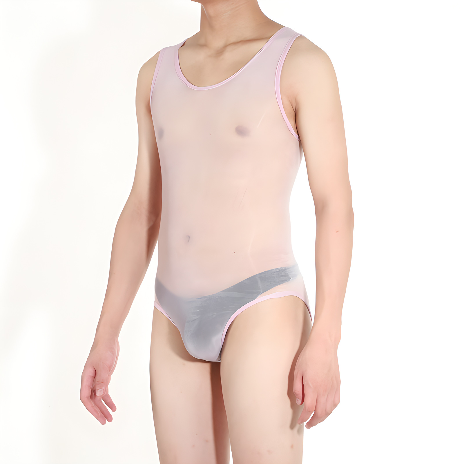 Light purple glossy swimsuit (single piece)