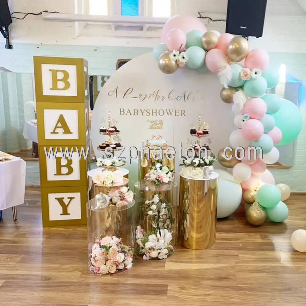 Bé Favors Vòi Hoa Sen Acrylic Khối ABC, BABY Shower Ủng Hộ Cô Gái Cậu Bé Bé Tắm Khối