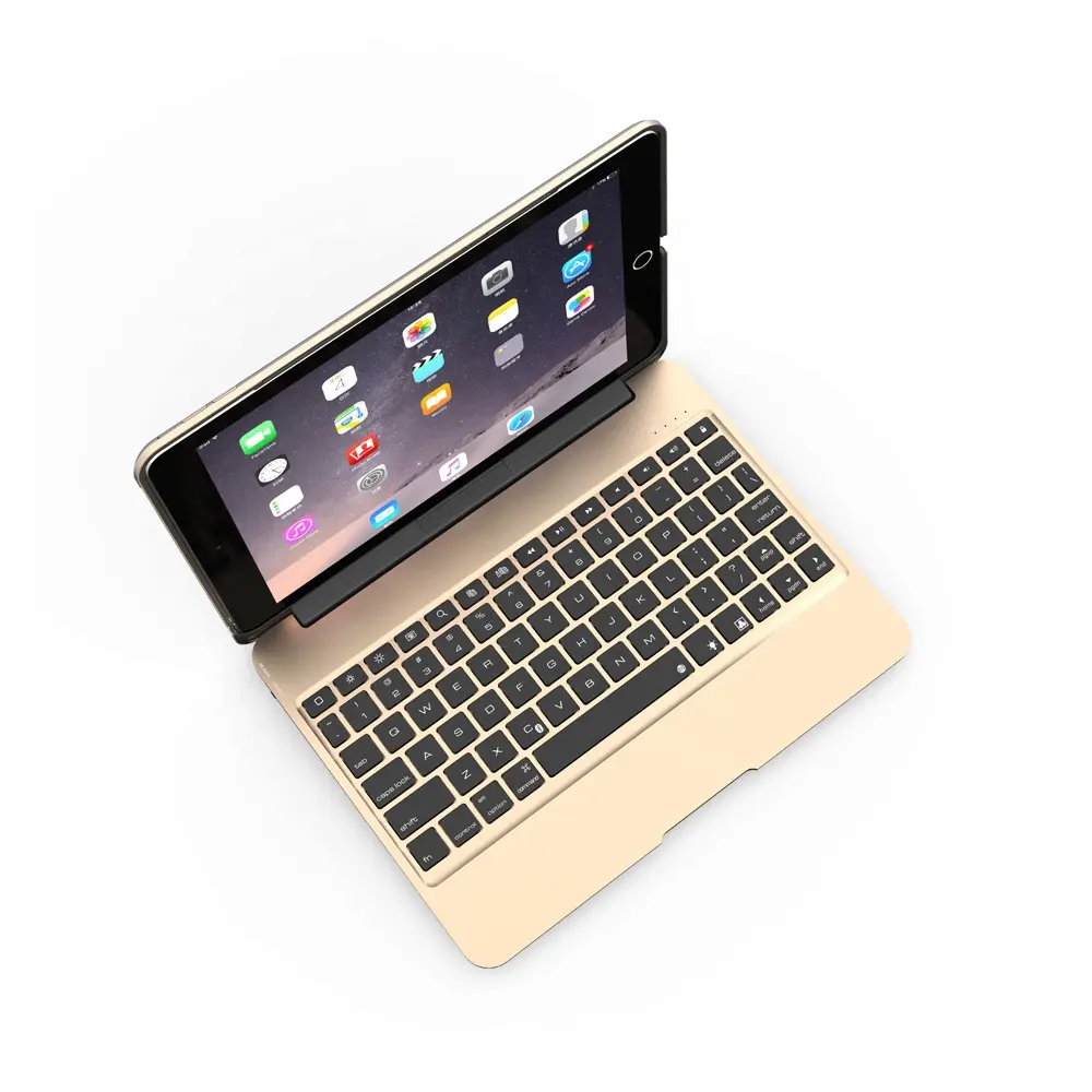 Bluetooth drahtlose hintergrund beleuchtete Aluminium Metall tragbare Mini dünne beleuchtete Tastatur hülle für iPad 9.7