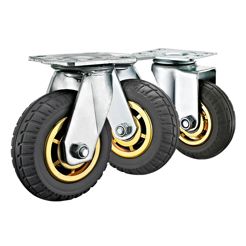 Ruote trolley da 4 "5" 6 "8" ruote industriali per camion a mano in gomma solida ruote piroettanti per impieghi gravosi