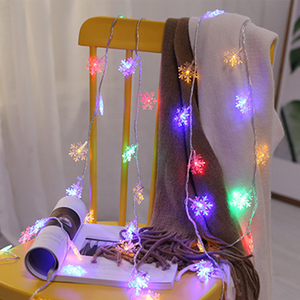 <strong>LED</strong> <strong>Snowflake</strong> Shape Christmas Lights <strong>String</strong> Button Lighting Modes for Outdoor Decorations - Product Image 6