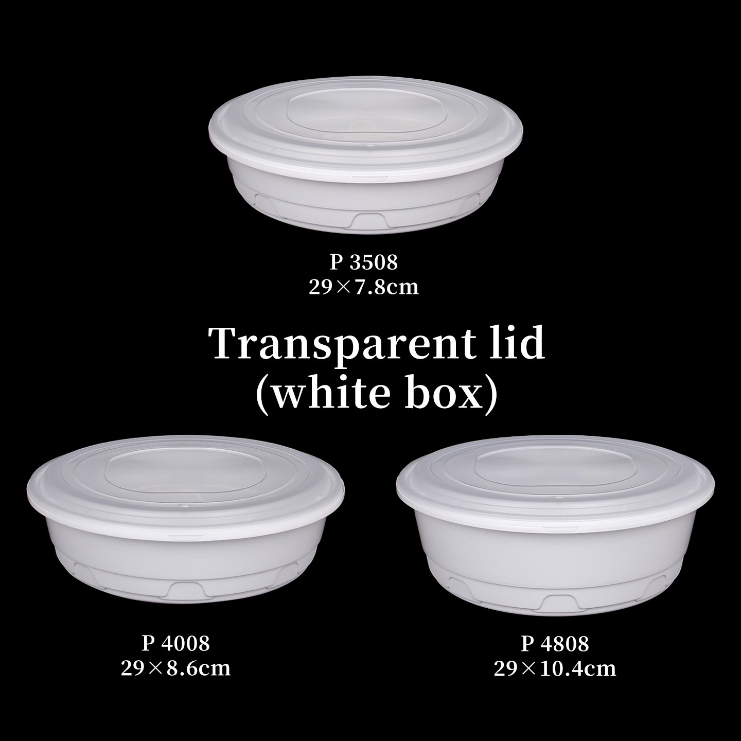 Caja blanca con tapa transparente