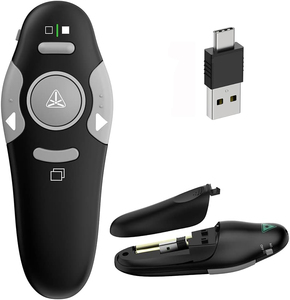 Vendita calda 2.4G RF Wireless Air Mouse PPT presentazione puntatore Laser rosso e pagina di rotazione telecomando Clicker PowerPoint - Product Image 1
