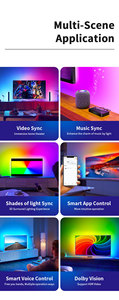 Tuya akıllı ışık çubuğu WIFI ortam ışığı TV arkaplan ışığı RGBIC LED şerit ışıkları HDMI Sync kutusu kiti - Product Image 6