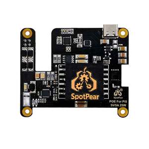 <strong>Raspberry</strong> <strong>Pi</strong> 5 PoE HAT With PD Trigger Activation Type C <strong>Power</strong> Over Ethernet 802.3af/at 5V/4.5A 25W for RPi5