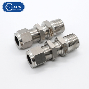 YBMC Tube to Male <strong>Pipe</strong> Bulkhead Male Connector for Instrument Compression Fittings with Double Ferrule Cutting Ring - Product Image 1