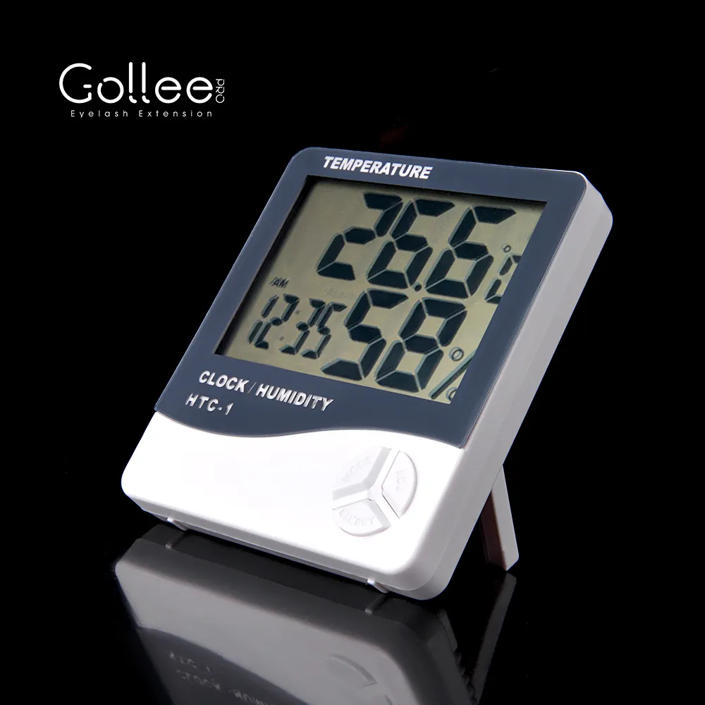 Gollee pantalla Lcd interior humedad Digital barómetro reloj interno medidor de humedad termómetro higrómetro