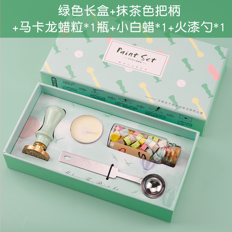 Caja larga verde - Mango de PP color matcha