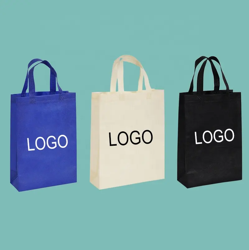 Paños de ropa con logotipo personalizado ecológico, bolsas de mano no tejidas reutilizables para compras