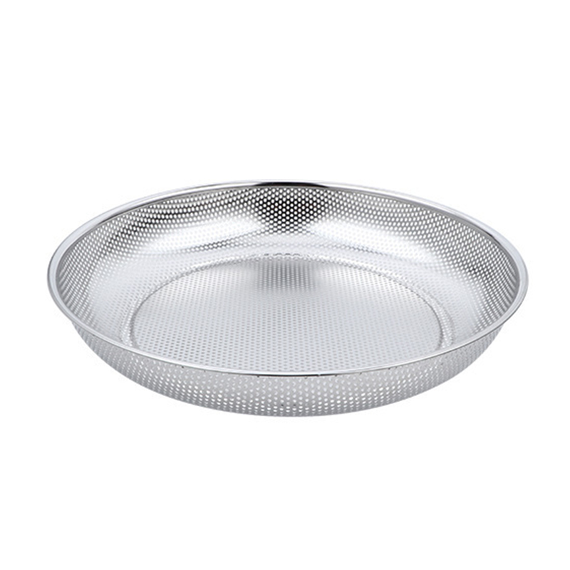 Round Steam Food Tray Multi-purpose Kitchenware Stainless Steel Flat Tray With Dense Holes