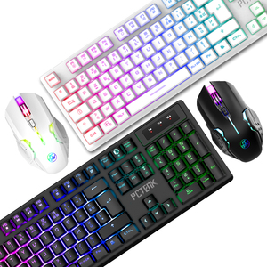 Nuevos productos PCTENK, combos de teclado y ratón para juegos, juegos inalámbricos para ordenador portátil de oficina, RGB, ratón y teclado inalámbricos para ordenador