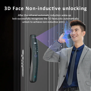 钥匙卡密码3D人脸识别指纹图雅WiFi智能门锁带门铃应用远程解锁功能 - Product Image 5
