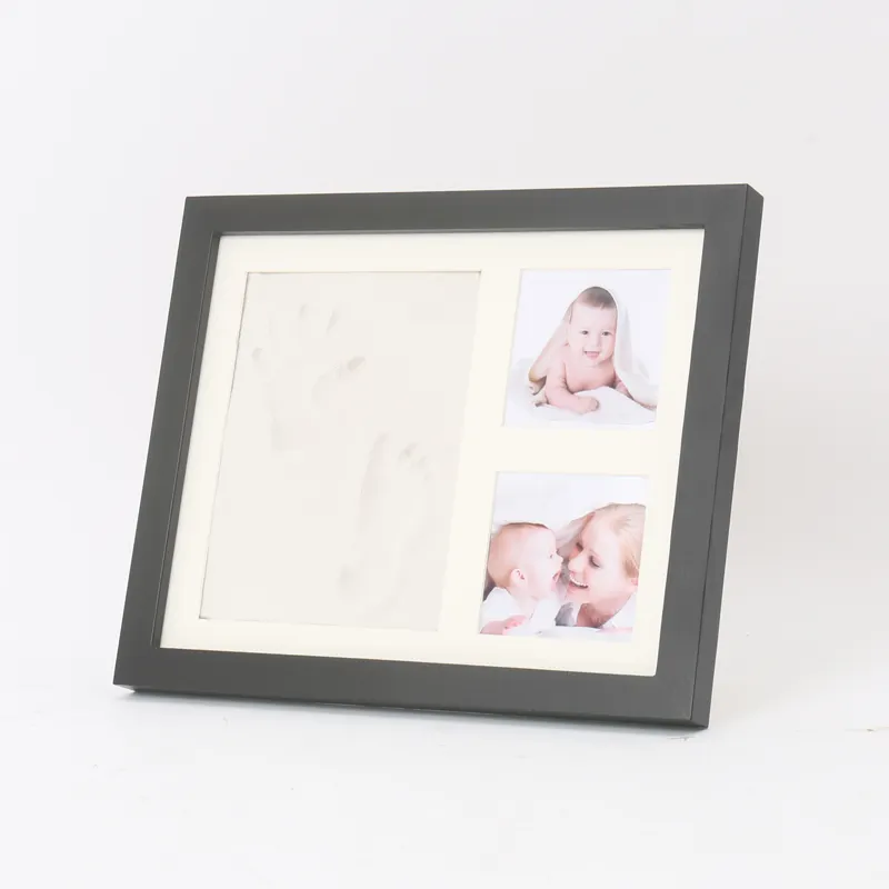 Popular Cute Baby Clay Handprint Footprint Kit con marco de fotos de primera calidad El regalo de Baby shower se conservará durante mucho tiempo