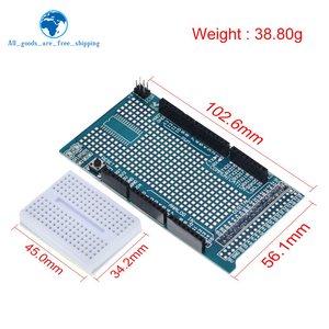 TZT MEGA 2560 R3 Proto Prototype Shield V3.0 scheda di sviluppo espansione + Mini PCB Breadboard 170 punti di fissaggio per arduino fai da te - Product Image 2