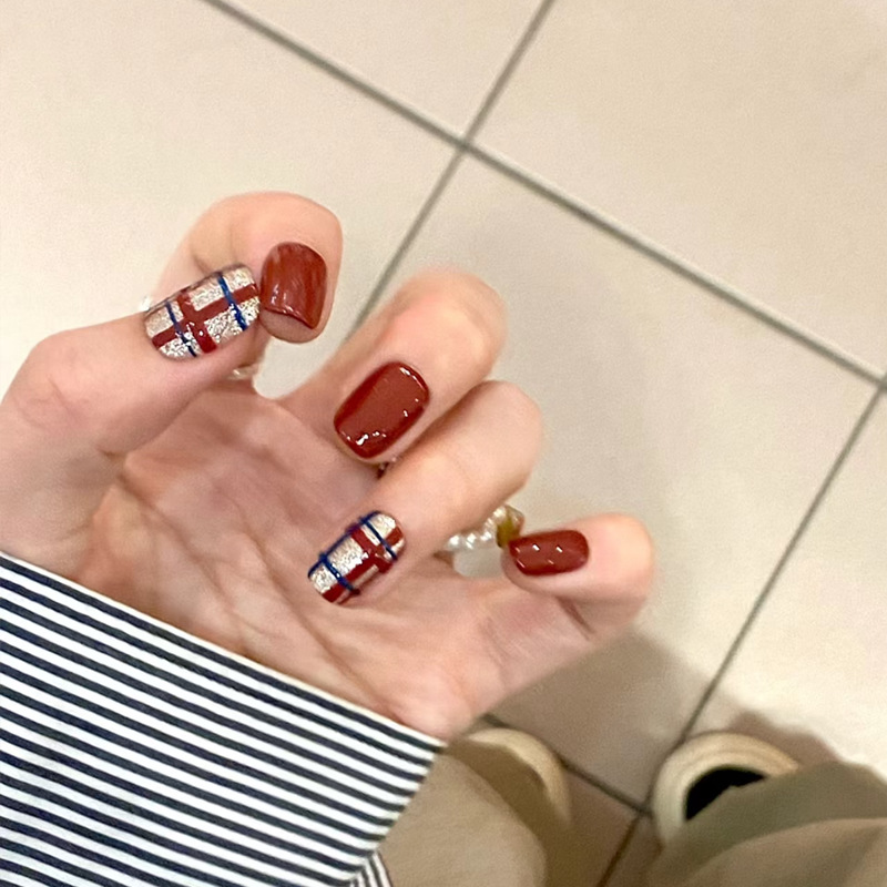 Modèle de damier rouge vin BS2071