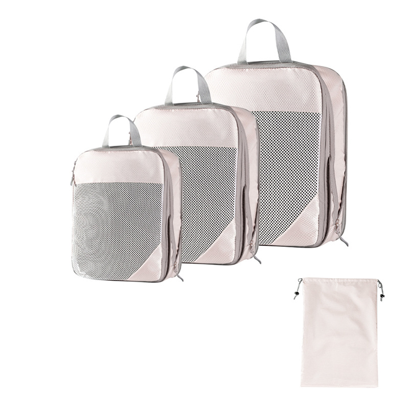Costume trois pièces beige + poche cordon