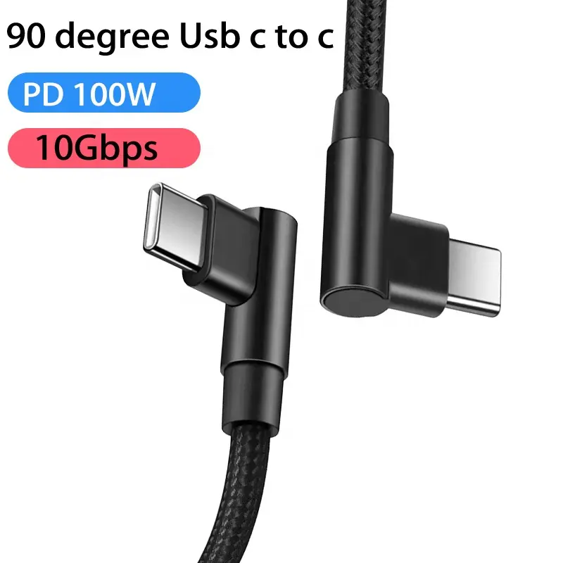 สายชาร์จ USB อย่างรวดเร็ว USB C ถึง C สายชาร์จข้อมูล 10Gbps PD100W 20V 5A ไนลอนถัก USB ข้อมูลสายชาร์จโทรศัพท์มือถือ