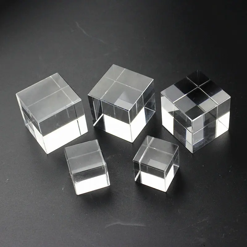 Cubo de cristal para grabado láser de foto 3D, bloque de vidrio K9, esferas, pilares de placa, transparente, blanco, pequeño, grande, cuadrado