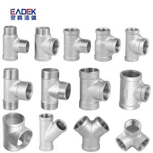 Ready to Ship No Sand <strong>Hole</strong> Casting 1/2&quot; 1&quot; <strong>SS</strong> Stainless Smooth Male Threaded Reducing Tee - Product Image 1