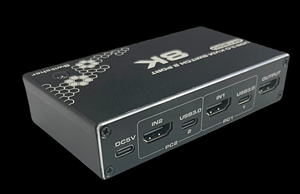 <strong>2</strong> Ports HDMI <strong>KVM</strong> <strong>Switch</strong> with Lan RJ45 HDMI Switcher 4K 120HZ Support 2PC Computers 3 USB3.0 &amp; <strong>1</strong> HDMI2.0b Port <strong>Output</strong>
