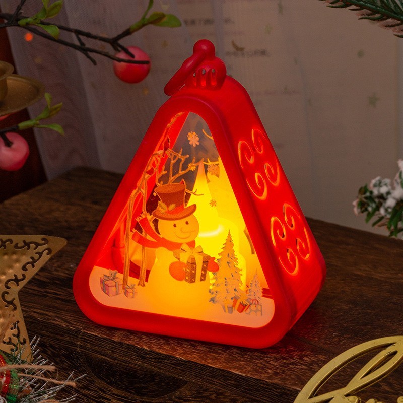 Triangular Lights - Red Snowman