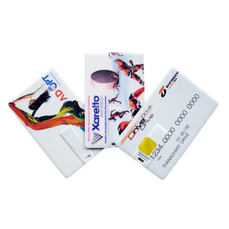 Muestra gratis de logotipo personalizado de bajo precio USB 2,0 Pendrive tarjetas de impresión de negocios tarjeta de crédito USB flash drive Tarjeta 4G 2GB 8GB 32GB 64GB