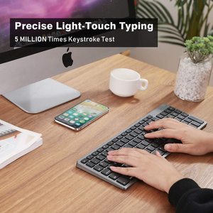 Teclado Bluetooth inalámbrico recargable, teclado con teclado numérico, diseño Bluetooth para iPad, tableta y teléfono