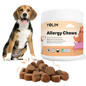 علاج حساسية جلد الحيوانات الأليفة مضاد للحكة ملحق لتخفيف الحساسية يدعم مضغ الكلاب مع أوميجا 3/ - Product Image 1