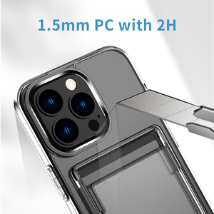 2合1信用卡手机套iPhone 13 Pro max透明防震手机套iPhone卡钱包透明手机套 - Product Image 5