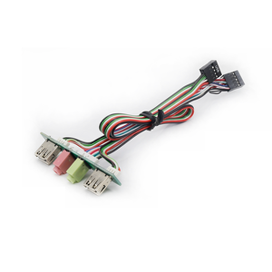 <strong>Computer</strong> Dual USB 2.0 Front Panel Mounted Extension Cable Audio <strong>Input</strong> <strong>Output</strong> Wire PCB Print Circuit Board - Product Image 4