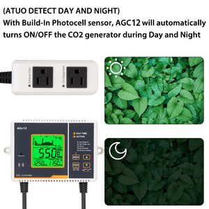Carbon Dioxide Monitor <strong>CO2</strong> Controller W/ Built-in Dual Beam NDIR <strong>Sensor</strong>,Auto Detect Day Night Function for Greenhouse, Mushroo - Product Image 4