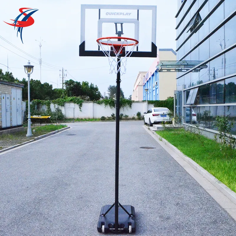 الصين Quickdunk الصانع S018Q قائم كرة السلة مع اثنين قطري سحب قضبان و سلام دنك