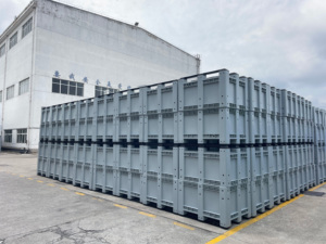 Caja de paletas de plástico sólido, reciclable, reutilizable, de la mejor calidad, contenedores a granel de frutas, contenedor de paletas de plástico grande con ruedas - Product Image 5
