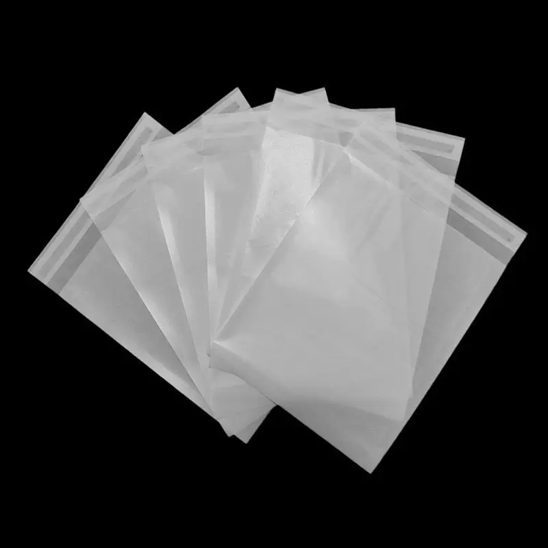 Custom Garment Glassine Waxed Paper Bags Eco Friendly Clothing Packaging Compostable Transparent Glassine Paper Bag