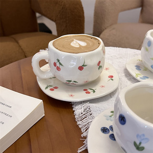 แก้วเซรามิกแบบสั่งทำพิเศษขนาด10ออนซ์ถ้วยกาแฟและจานรองน้ำชายามบ่ายถ้วยเซรามิกแบบย้อนยุค - Product Image 5