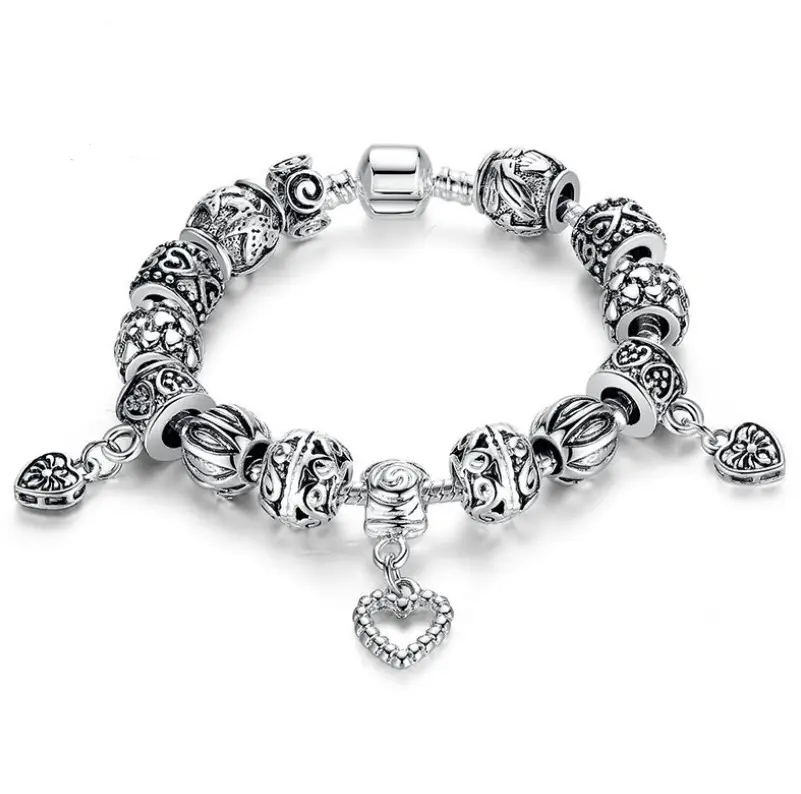 FAI DA TE fatti a mano bracciale e charms in argento di fascino delle donne braccialetto d'argento