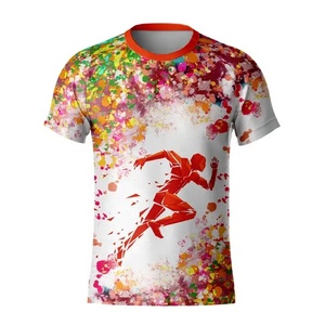 Fabrika doğrudan UPF 50 + özel maraton olay koşu T Shirt promosyon ucuz 100% Polyester hızlı kuru süblimasyon T Shirt - Product Image 4