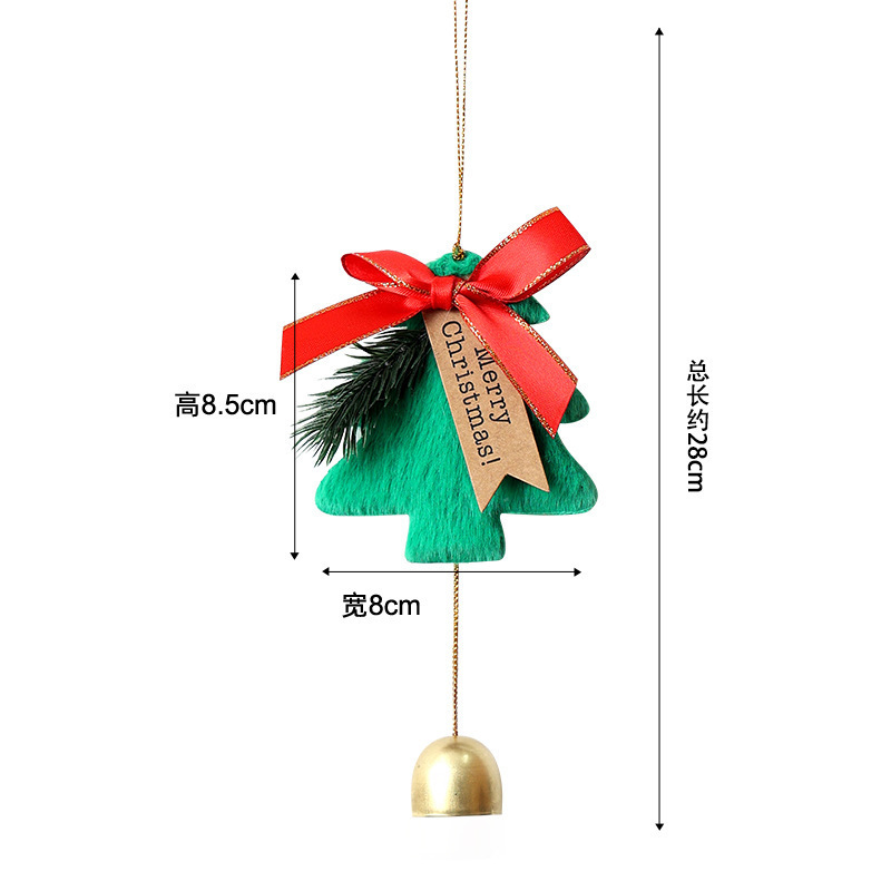 Ornement de cloche de Noël en peluche-vert