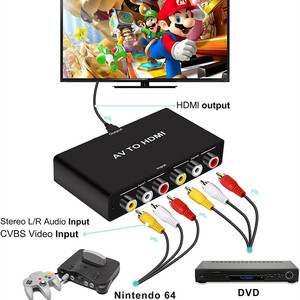 1080P Dual AV RCA a HDMI Convertidor CVBS a HDMI Convertidor de audio y video compuesto Compatible con NTSC PC X Box PS3/4 TV VCR Cámara DVD - Product Image 6
