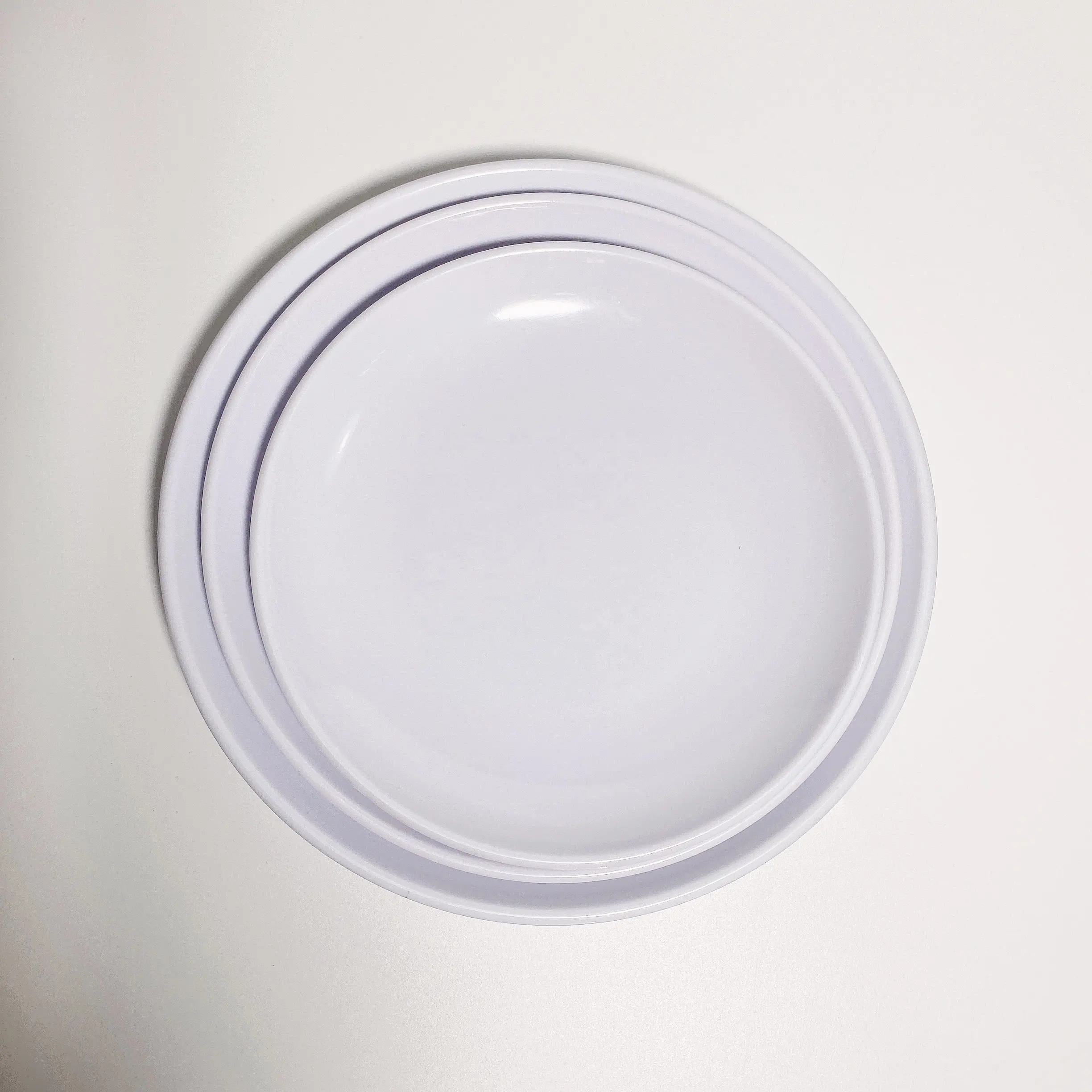 Placa inquebrável da melamina do produto comestível placa de jantar do restaurante do volume branco 8 9 10 polegadas