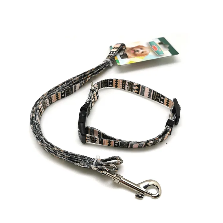 New printed pattern dog leash harness set dog collar leash set